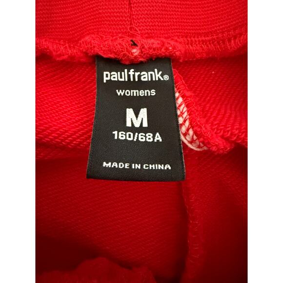 Paul Frank Y2K Red Checkered Sides Boyfriend Midrise Sweatpants Loungewear - Picture 3 of 8
